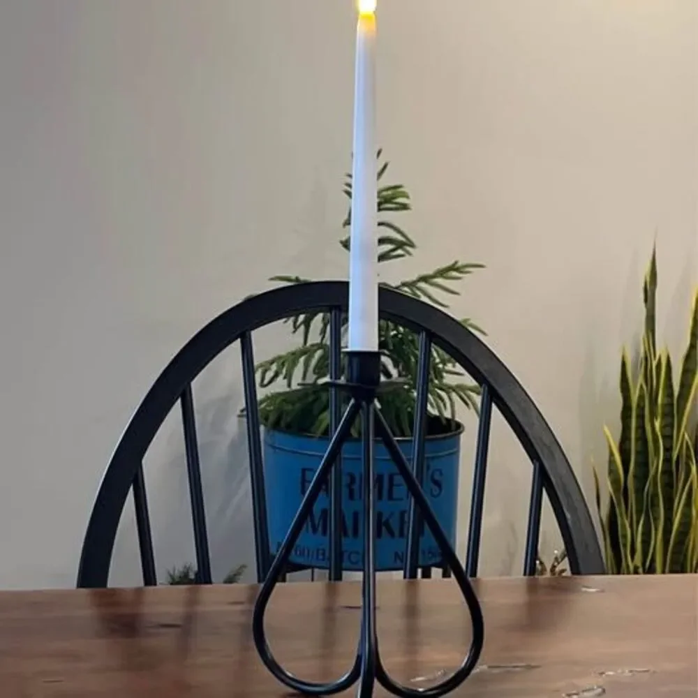 Candle holder Handmade wrought iron. Unique: heart shaped tripod Valentines